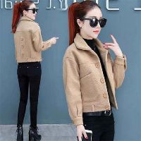 Áo khoác dạ lông cừu dáng ngắn New