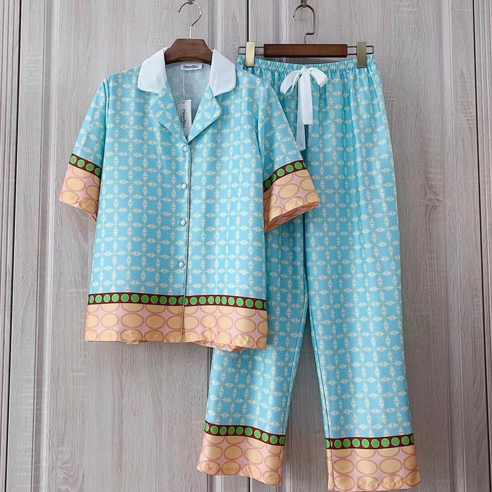 [Hàng Sẵn chuyên Sỉ] B311 bộ đồ ngủ  pijama lụa QCCC , chất đẹp mềm mịn.