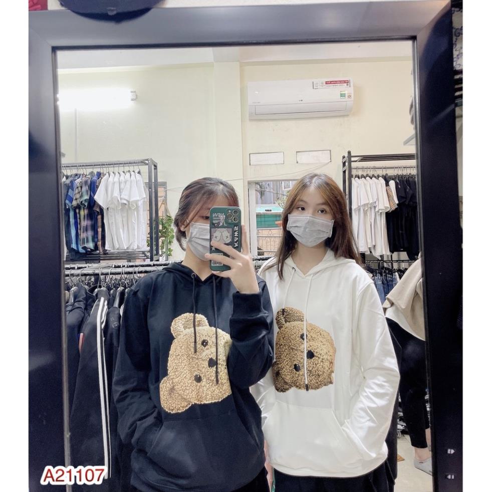 [Free Ship] Áo nỉ mũ hoodie mũ có túi ngang in hình gấu siêu hot_Áo nỉ thu đông hoodie nam