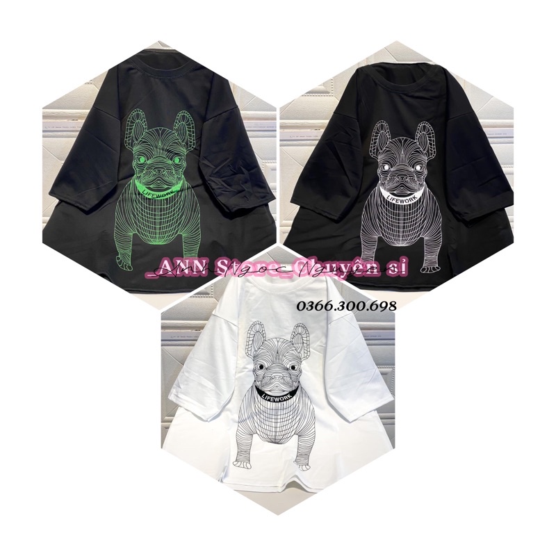 Áo phông unisex chó bull cá tính (ảnh thật_annstore)🎀 Áo phông form rộng in hình