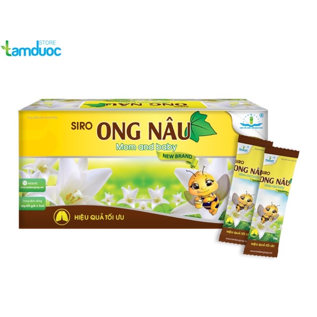 Siro Ong Nâu Mom And Baby Dạng Gói Tiện Dụng, Với Cao Lá Thường Xuân Giúp Bổ Phế Giảm Ho Long Đờm