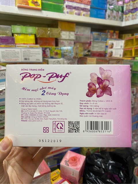 2 hộp pop puf tẩy trang 100 miếng