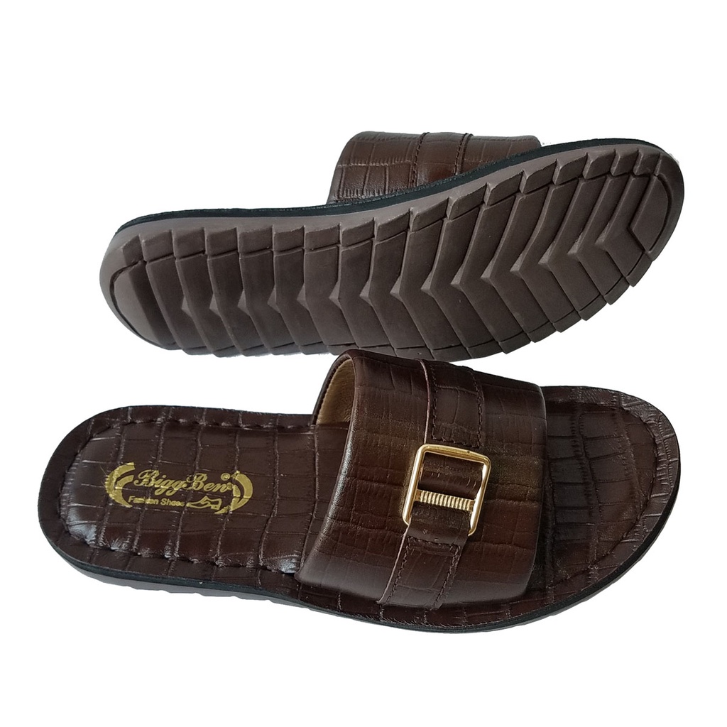 Dép Nam Quai Ngang Da Bò Thật BIGBEN Cao Cấp DN335