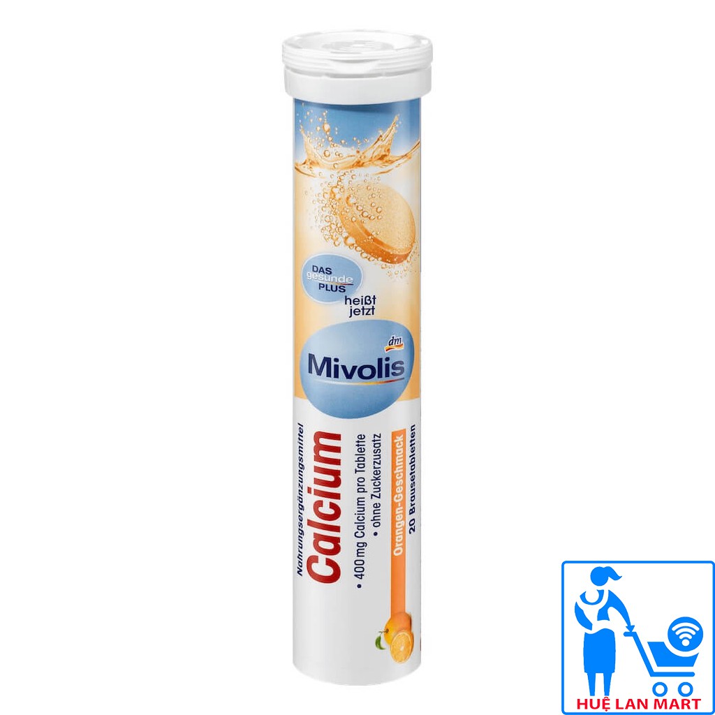 Thực Phẩm Bổ Sung DM Mivolis Calcium Hương Cam Lọ 20 Viên