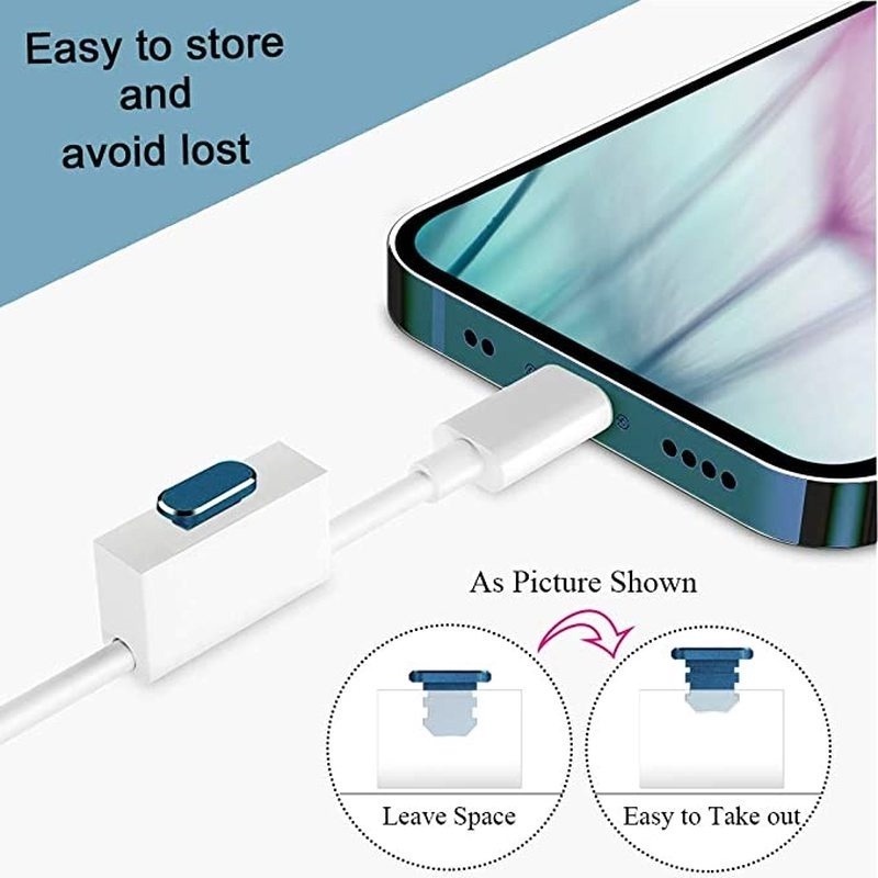 Nút Chống Bụi Cổng Sạc USB Bằng Hợp Kim Nhôm Cho Điện Thoại Apple