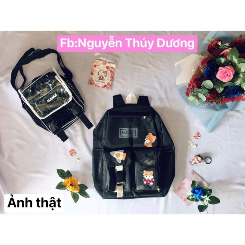 BALO GẤU STICKER DỄ THƯƠNG VẢI DÙ