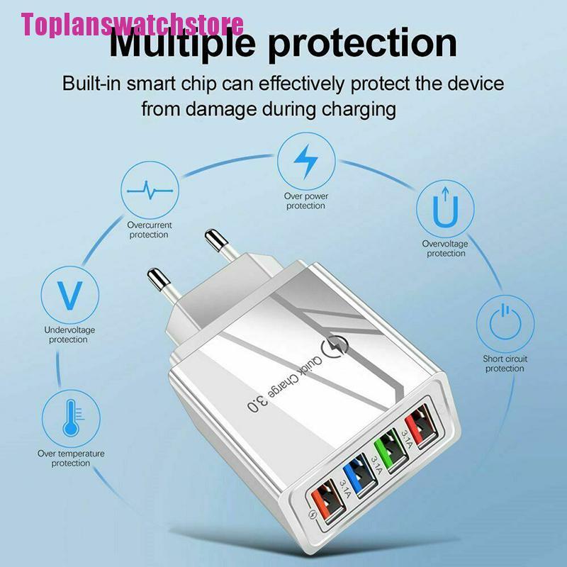 Củ Sạc Nhanh 4 Cổng usb 3.0