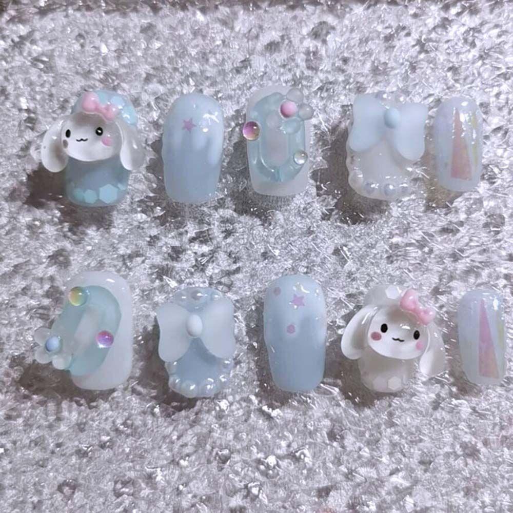 Phụ Kiện Trang Trí Móng Tay Hình Chú Chó Tai To Bằng Resin Dễ Thương DIY