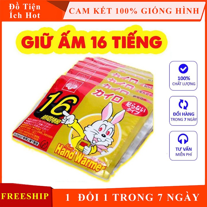 combo 10 miếng dán nhiệt giữ ấm cơ thể, miếng dán nhiệt Kairo 16 tiếng