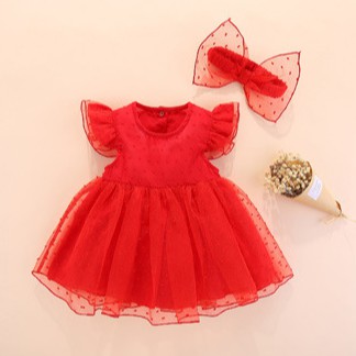 Váy body công chúa tiểu thư đầy tháng/ Thôi nôi bé gái 0-12 tháng kèm turban