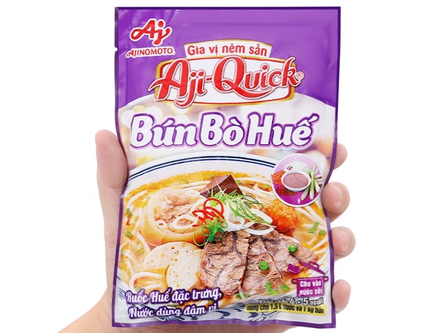 Gia vị nêm sẵn Bún Bò Huế Aji-Quick gói 59g