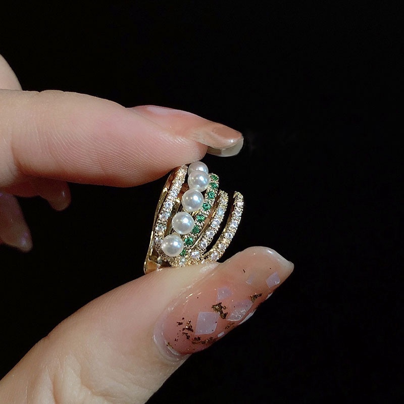 Bông tai dạng kẹp đính ngọc trai nhân tạo cổ điển không cần xỏ dành cho nữ