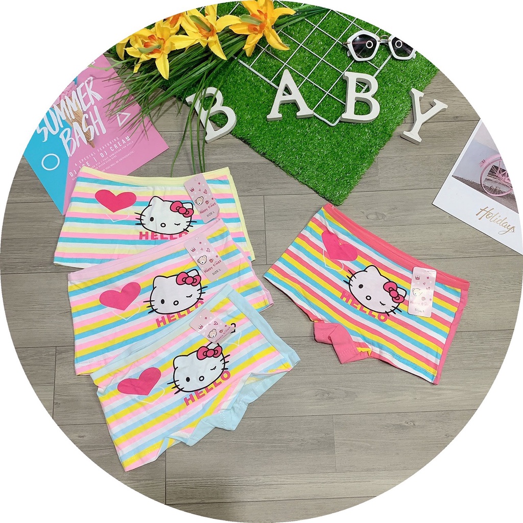 Set 3c Quần Đùi Chip Bé Gái Cotton 100% Sợi Bông Tự Nhiên