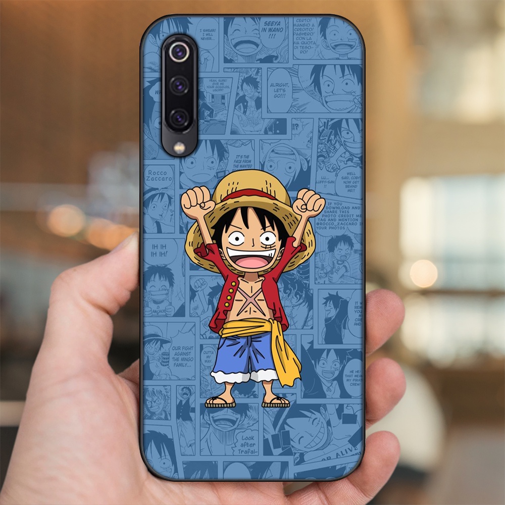Ốp lưng Xiaomi Mi 9, Mi 9 SE viền đen in hình Luffy One Piece