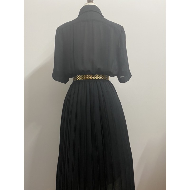 Đầm Vintage Nhật xếp li đôi