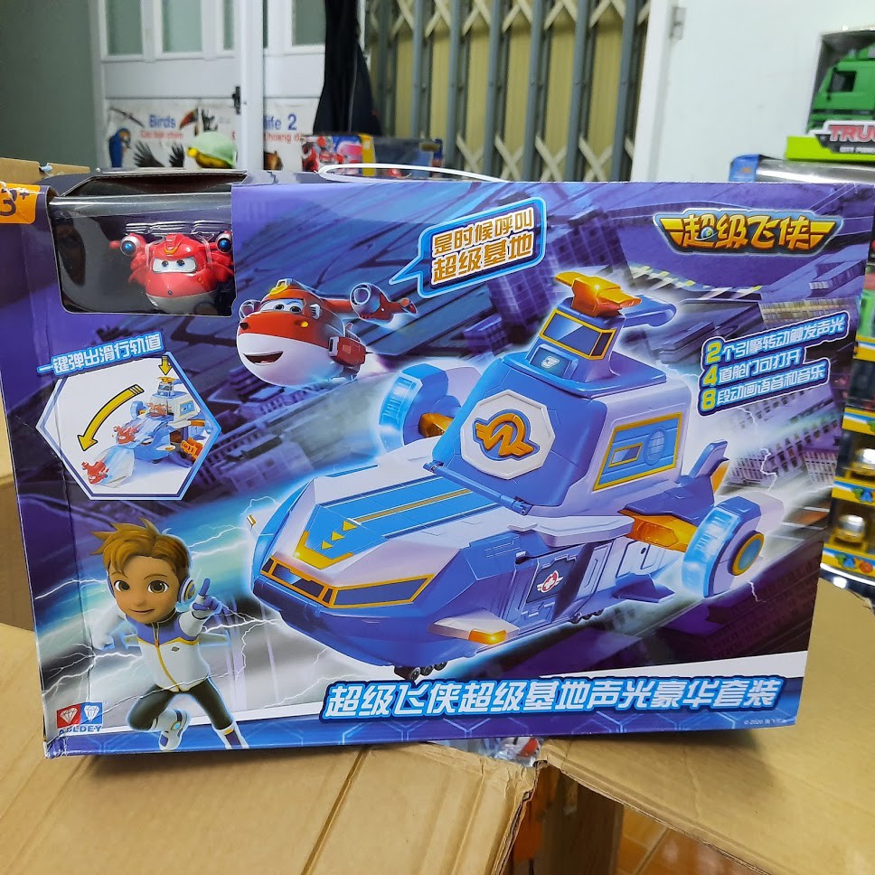 Đồ chơi trẻ em đội bay siêu đẳng super wings mô hình tàu bay thế giới có âm thanh và đèn hãng Auldey