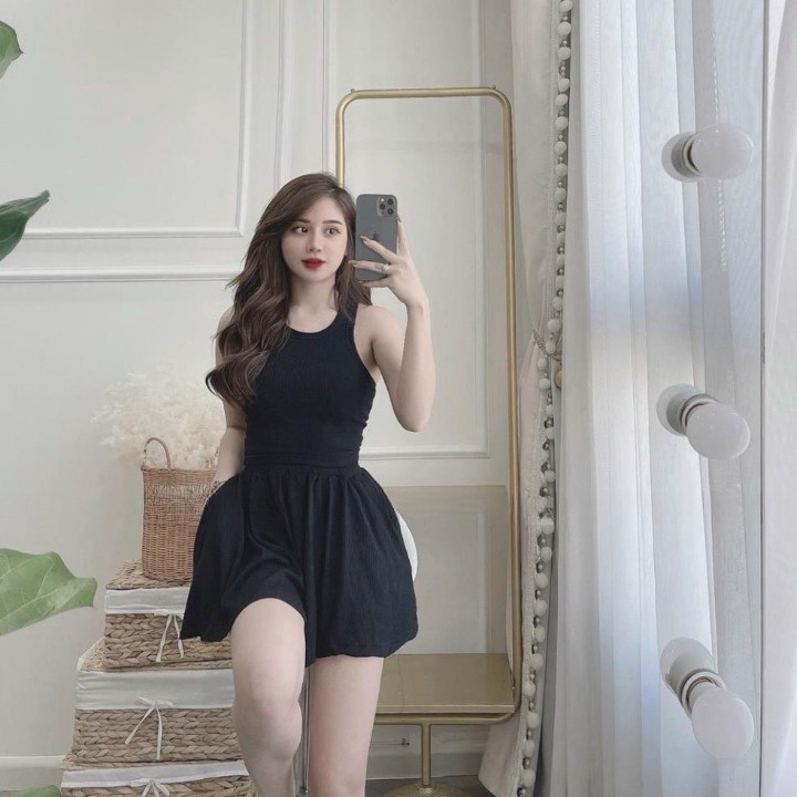 đồ bộ nữ chất tăm dáng hàn quần ống rộng ao ba lỗ sát nách nhiều màu