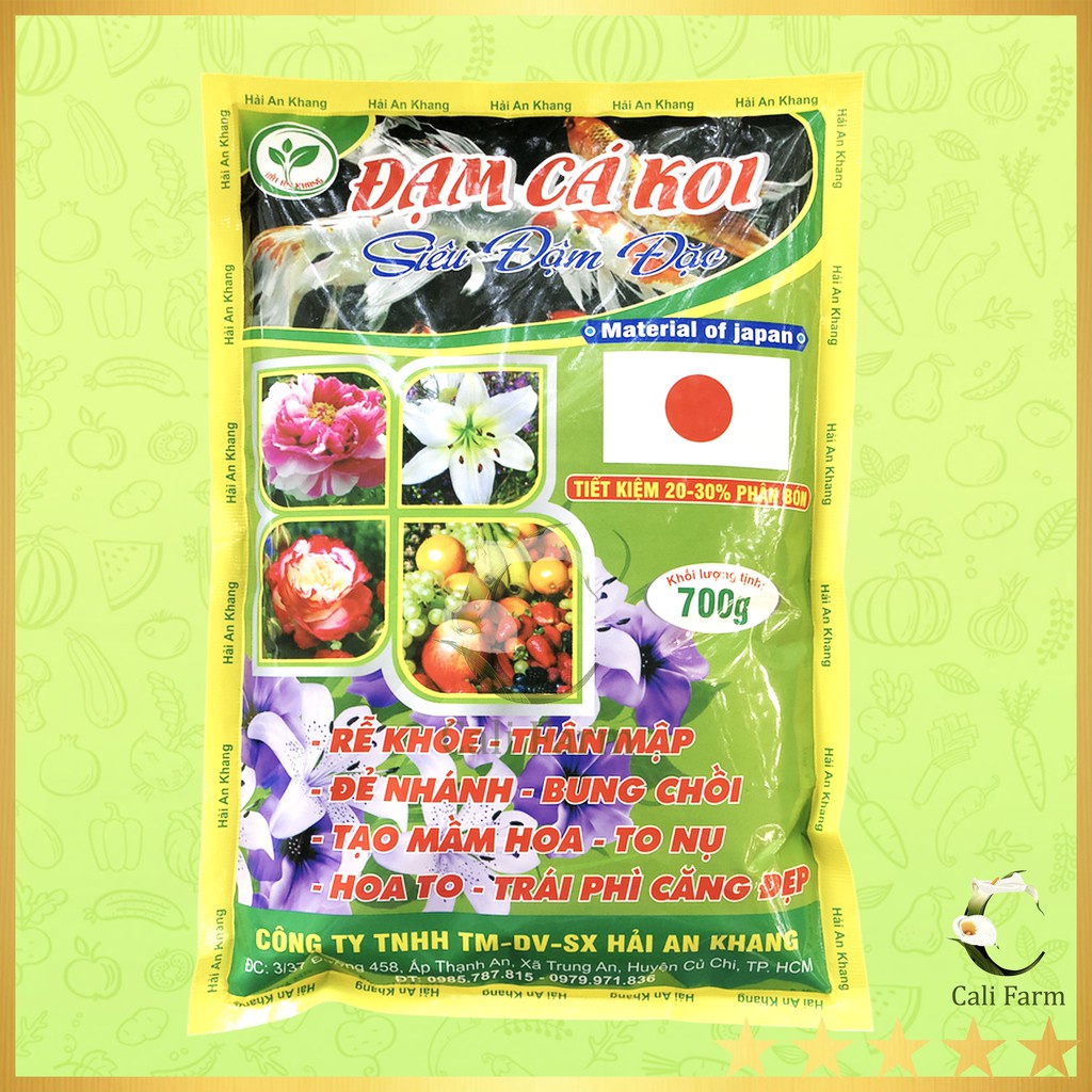 Phân Đạm cá KOI đậm đặc chuyên dùng cho hoa, cây cảnh (gói 700gr) Rễ khỏe – Thân Mập – Mập Keiki – Mập chồi To bông