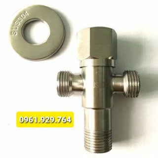 Van T chia nước giảm áp và khóa 2 đường nước  Inox 304