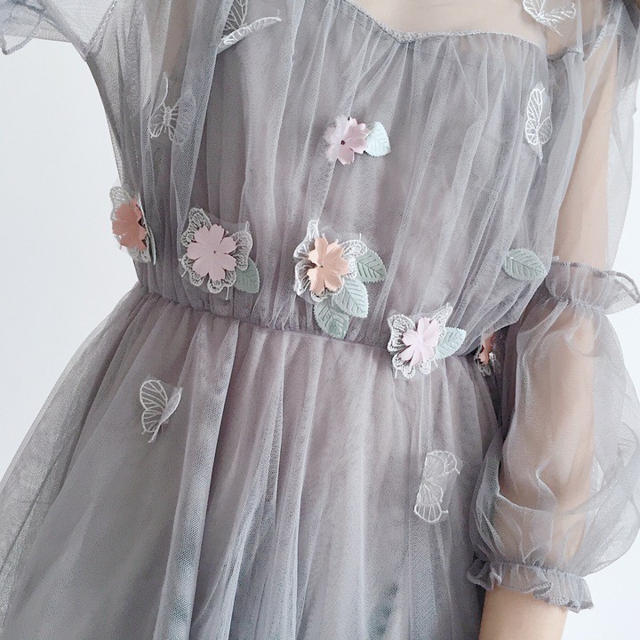 Đầm Ulzzang tiểu thư đính hoa (có sẳn) | BigBuy360 - bigbuy360.vn