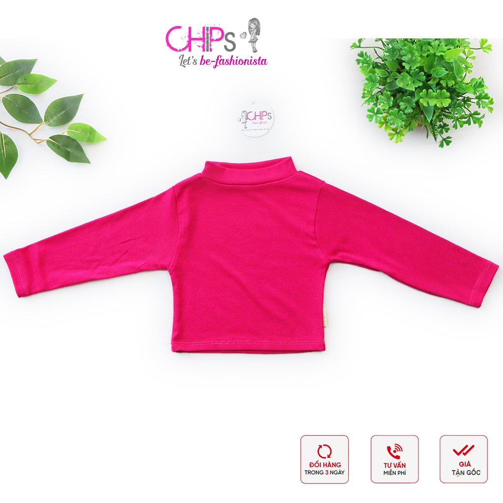 Áo Croptop Dài Tay Cổ 3cm Thu Đông Cho Bé Gái