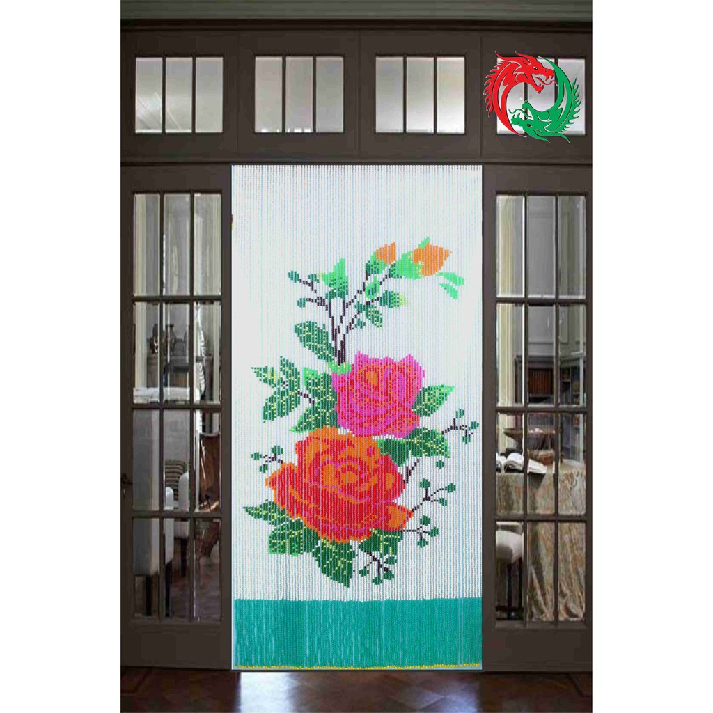 Màn hạt nhựa Nội thất Công ty Hai Con Rồng (Door Curtain) Code 818 Bông Hồng. Kích cỡ (DxR): 200 cm x 80 cm