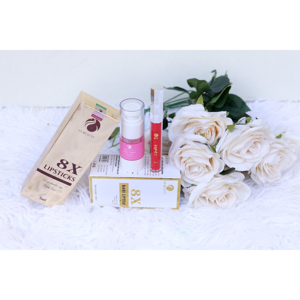 Detox Khử Thâm Môi 8x Beauty 10ml - Môi Hồng Căng Mọng - Tặng Son Đỏ Cam San Hô Siêu Lì 8x Lipstick | BigBuy360 - bigbuy360.vn