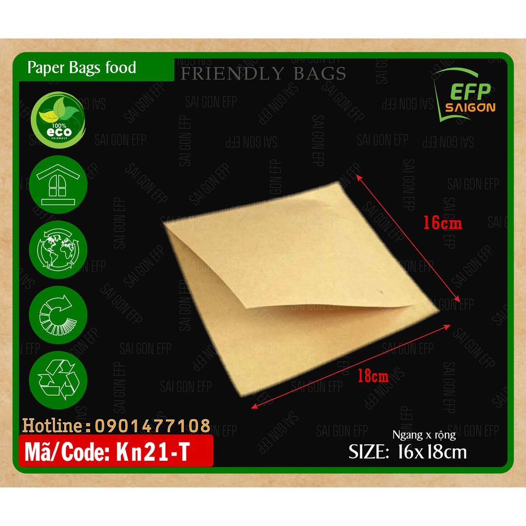 Túi giấy tam giác 16x18cm