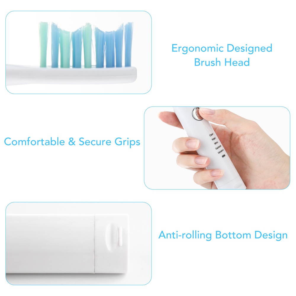 Bàn Chải Đánh Răng Điện Sonic Thông Minh Chống Thấm Nước Sạc USB Tiện Dụng