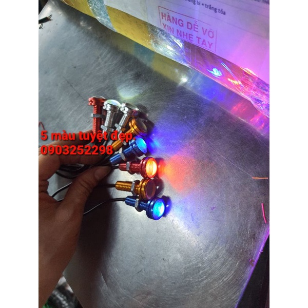 đôi bi cúc áo hai chế độ sáng và chớp chung 12v 24v cảnh báo siêu đẹp( giá 1 đôi).
