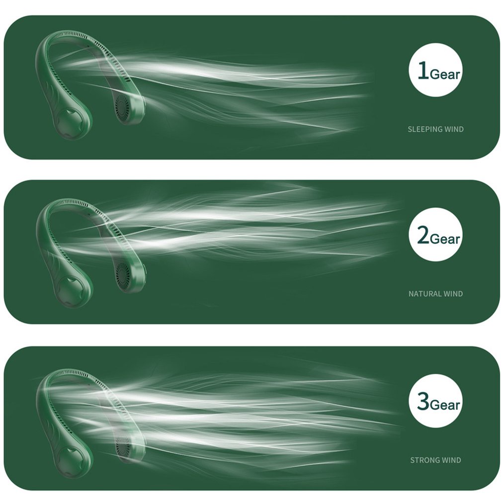 Quạt Đeo Cổ Không Cánh Thiết Kế Nhỏ Gọn Tiện Dụng