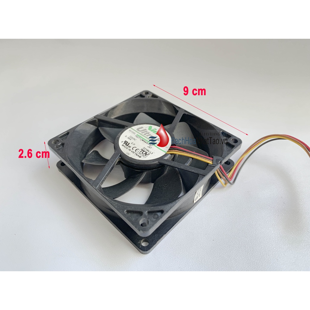Quạt DC Nidec Ultra flo 12v vuông 9cm 4 dây