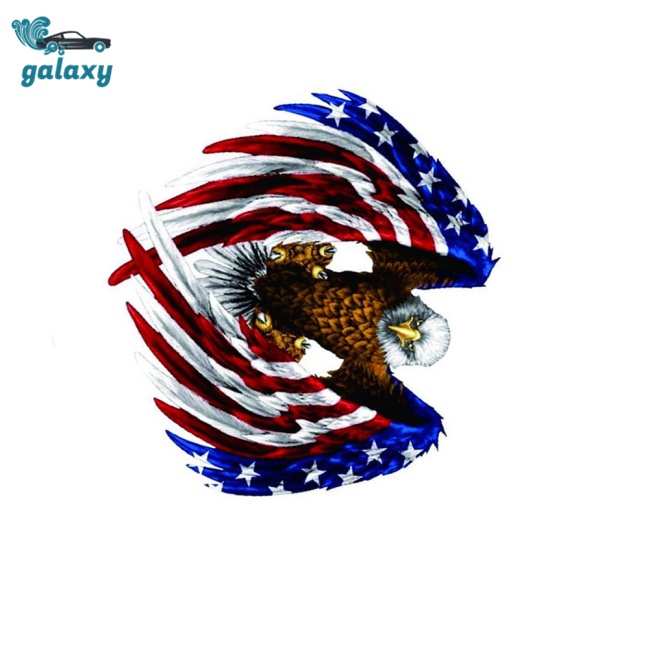 Galaxy Decal Dán Trang Trí Xe Hơi Chống Nước Hình Đại Bàng Cờ Mỹ Zg15