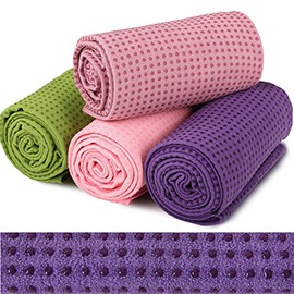 Khăn Cotton Trải Thảm Tập Gym Yoga Cao Cấp Siêu Thấm Hút Gấp 3 Lần Có Hạt Silicone Chống Trơn Tuyệt Đối - Tặng Túi Lưới