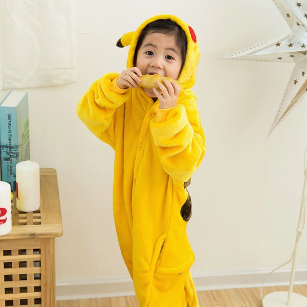 Bộ Đồ Ngủ Liền Cosplay Pikachu Cho Bé Trai Và Bé Gái