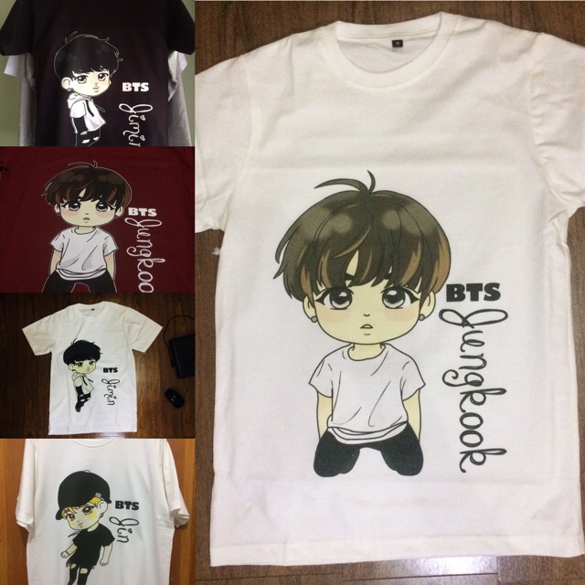 Chibi Áo Thun Tay Ngắn In Hình Bts Jungkook Thời Trang