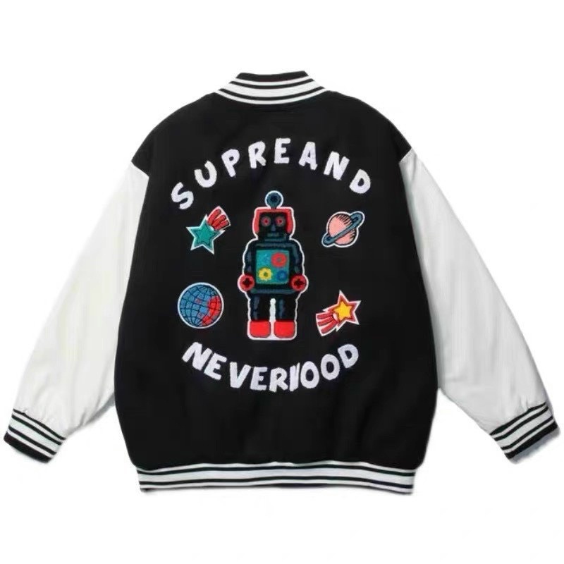 Áo khoác bomber unisex nam nữ hình thêu ( ảnh thật )