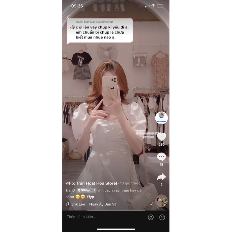 váy trắng ( ảnh shop tự chụp)