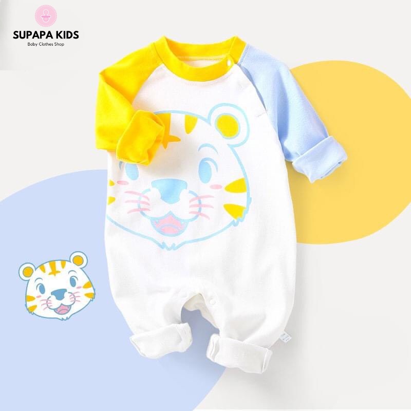 Body dài tay cho bé, bộ liền thân hình thú dễ thương cho bé từ 3-12kg