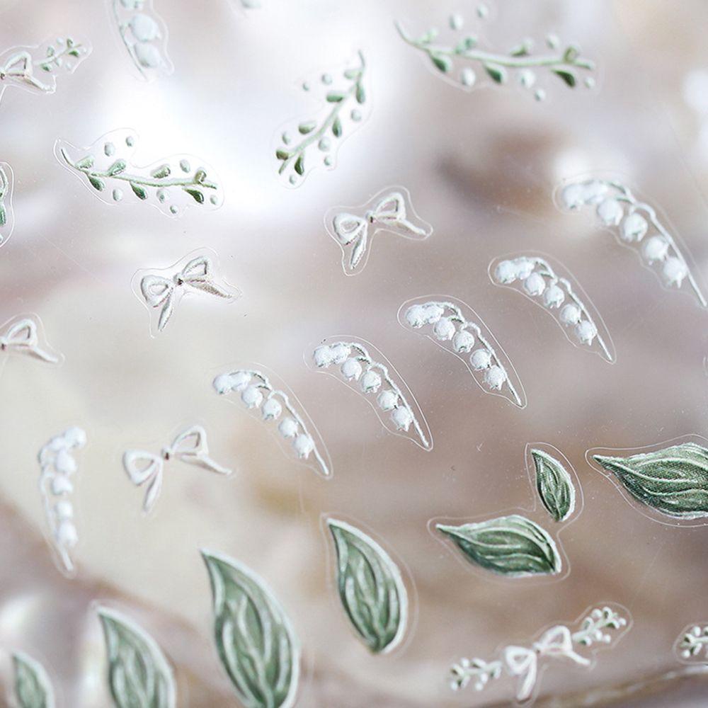 QQMALL Miếng Dán Trang Trí Móng Tay Hình Hoa Lá Xinh Xắn