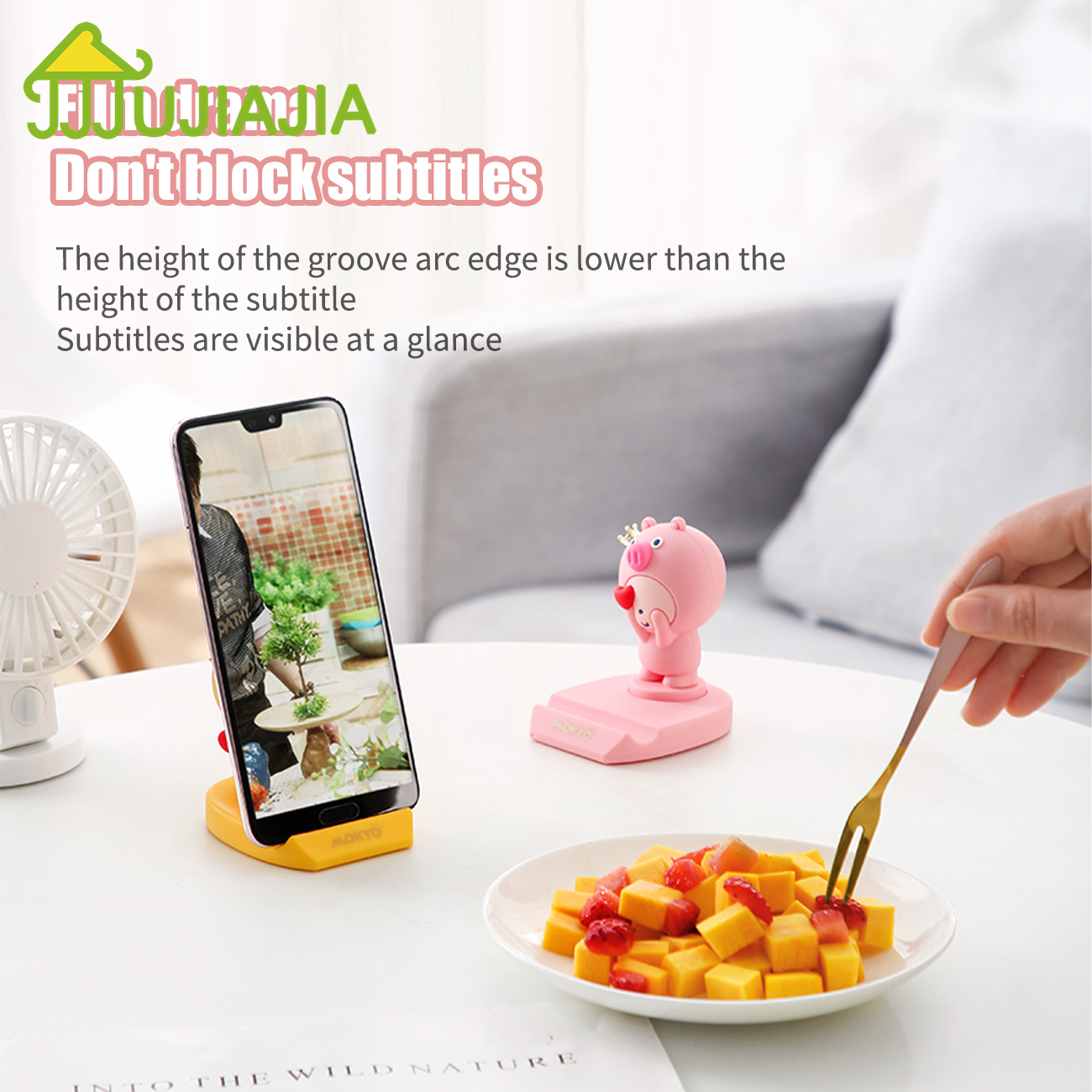 JUJIAJIA Lovely Anti-Slip PVC Phone Holder for 4-12 Inch Device Desktop