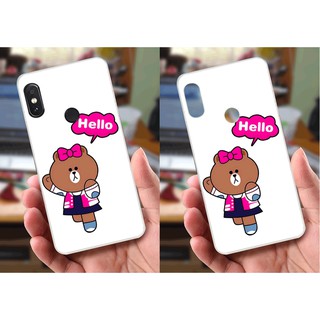 Ốp lưng Xiaomi Redmi Note 5 Pro (dẻo viền trắng trong) - Hình Gấu Thỏ