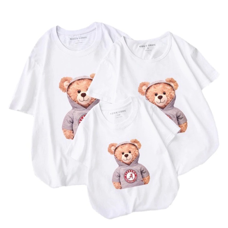Áo thun cotton gia đình Familylove – Set in hình gấu dễ thương
