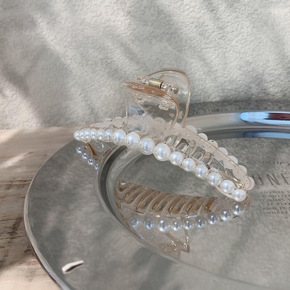 (Hàng Mới Về) Kẹp Tóc Cỡ Lớn Đính Ngọc Trai Nhiều Màu Phong Cách Hàn Quốc Cho Nữ