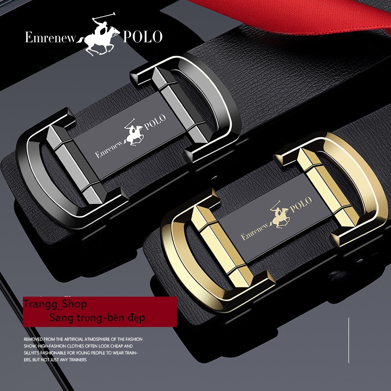 Thắt Lưng Nam Da Bò Cao Cấp Emrenew Polo 2 Lớp Full hộp Đựng Bảo Hành 12 Tháng