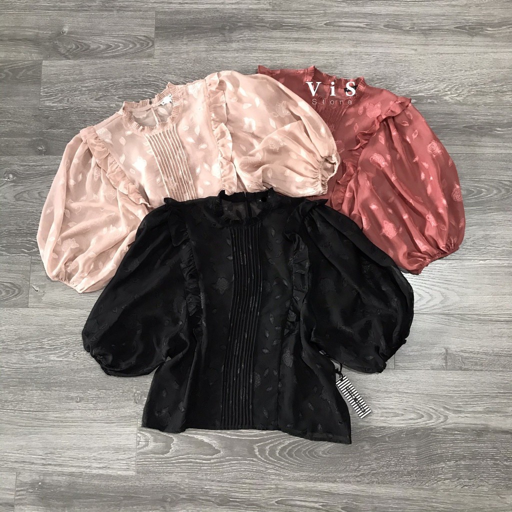 ÁO VOAN NỮ ORGANZA ĐÍNH HOA TAY DÀI