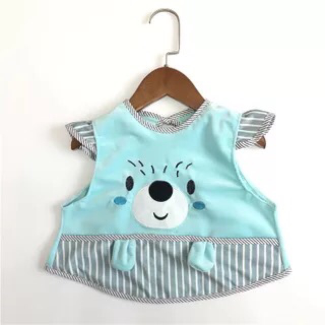 Áo yếm dáng váy hình gấu cho bé ăn dặm MSY01
