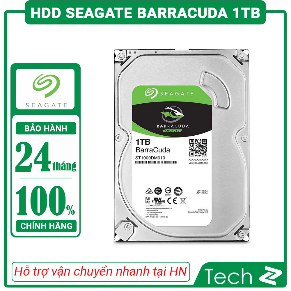 Ổ cứng HDD Seagate Barracuda 1TB 3.5 inch 7200RPM, SATA3, 64MB Cache