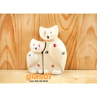 Tượng nghệ thuật Cú Mèo đôi to gốm sứ Bát Tràng(cỡ to)