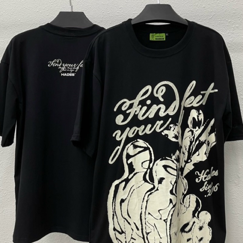 Áo Thun Tay Lỡ Unisex FIND YOUR FEET màu ĐEN 🏁 /Nam nữ unisex/ Áo phông cổ tròn form rộng Jaystoree 🖤
